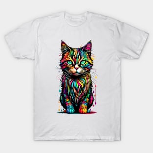 Rainbow Colorful Cat T-Shirt